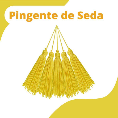 Pingente De Seda Tassel - Franja Amarelo Gema - C/50 -criar 0