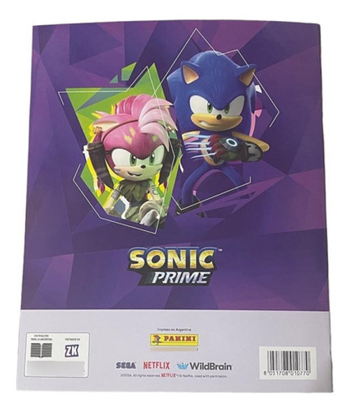 Album Sonic Prime Año 2024 Panini Original. Rey 1