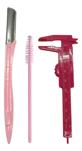 Kit Para Design Sobrancelhas Paquímetro Escovinha E Navalha 1