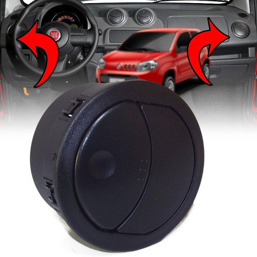 Difusor Ar Lateral Preto Vivace Attractive Ec Fiat Uno 2013 0