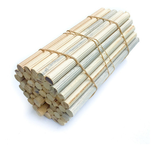Varilla Tarugo Madera Estriada Redondo 10 Mm X 13cm X 50 Un 0