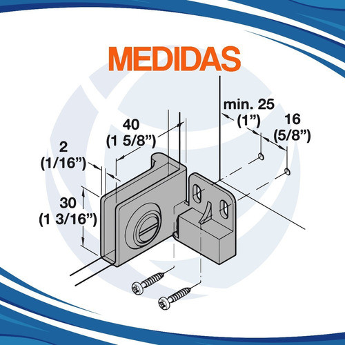 Bisagra Agarre Intermedio Mueble Vidrio Vitrina 4 A 5 Mm * 1