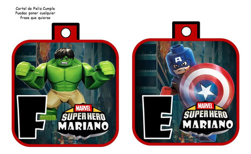 Kit Imprimible Candy Bar Avenger Lego 1