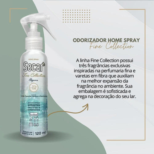 Odorizador Home Spray Secar Fine Collection 240ml Elegance 1