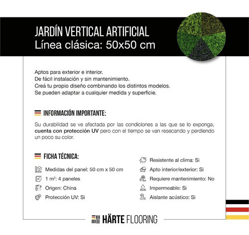Jardin Vertical Artificial Verde Panel Muro Ibiza 50x50 M2 1
