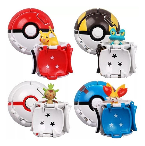 Pokebola Nuevo Modelo + 5 Mini Pokefigura 0