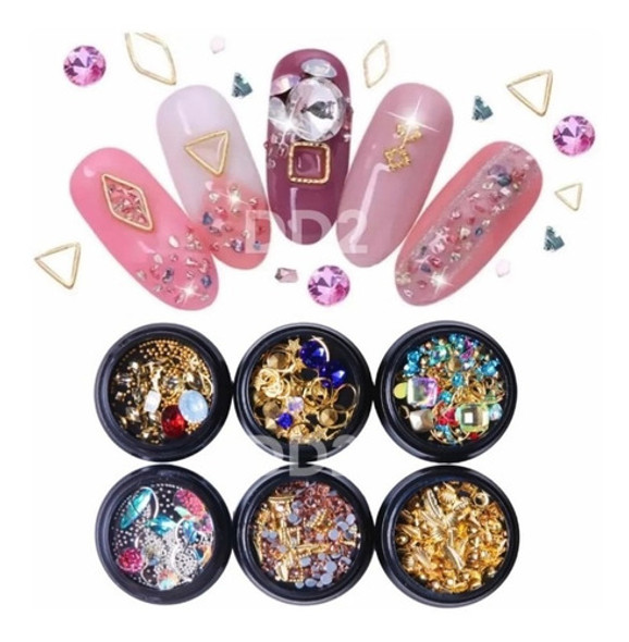 Strass Caviar Cristal Para Decoración Uñas Surtidos X1 Pote 1