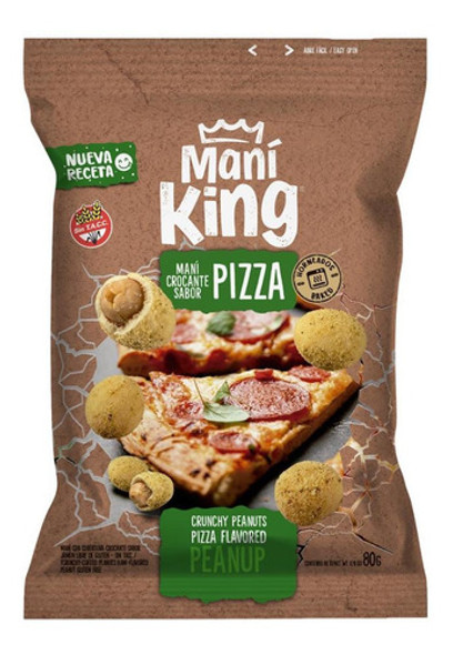 Maní King Japones Sabor Pizza Salado 80g Caja X6 Fullescabio 1