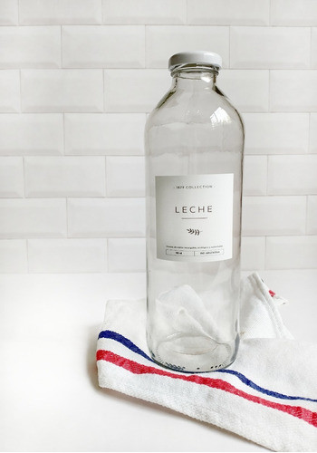 Set 4 Botellas Vidrio Hermetic Etiquetas Lavables A Eleccion 1