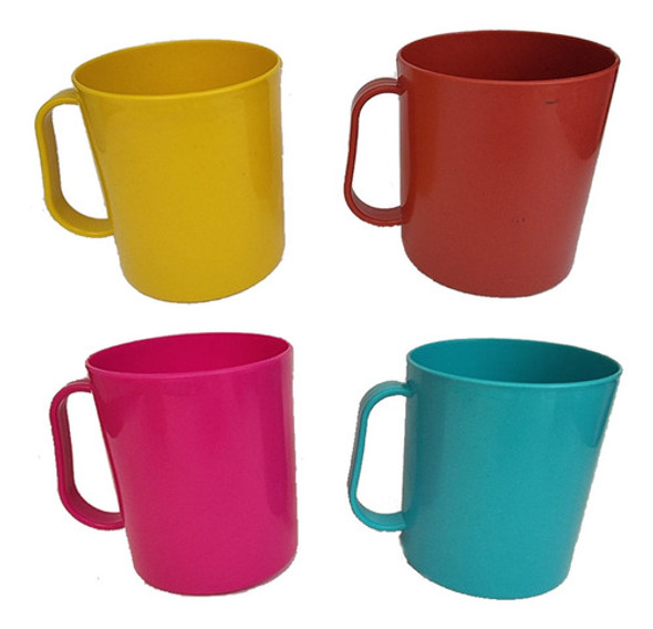 Kit 50 Caneca Plástica Colorida Escolar Infantil 450ml 1