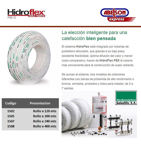 Caño Hidroflex Pex 20mm X 120mts Rollo Calefaccion Por Piso 1