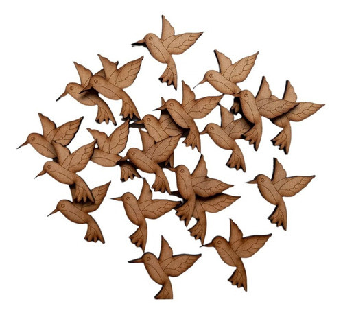 100 Colibri 3cm Fibrofacil Mdf 3mm Grabadas 0