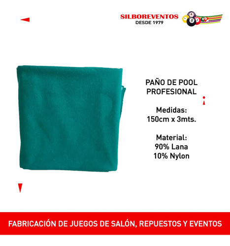 Paño Para Pool Profesional Ancho 1.50 Largo De 3 Metros 1