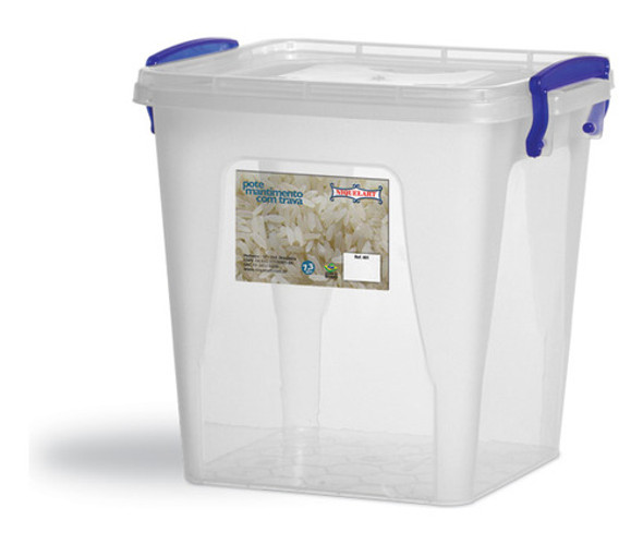 Pote Plástico Com Travas 7,3l - Organizador E Armazenamento 0 Pote Plástico Com Travas 7,3l - Organizador E Armazenamento 0
