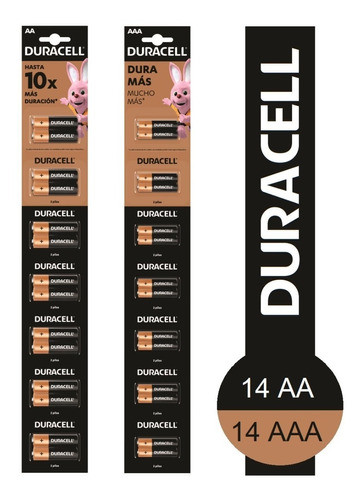 Combo Pilas Alcalinas Duracell 14 Aa + 14 Aaa 0