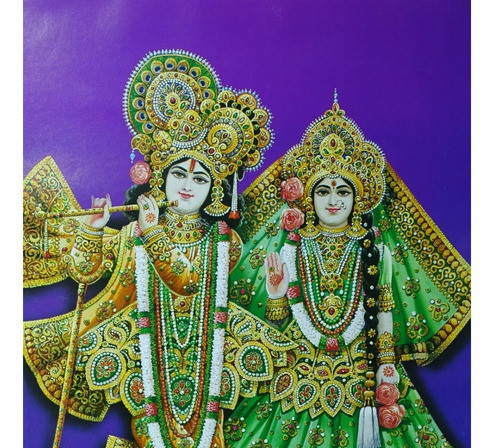 Pôster Gravura Imagem Papel Divindade Hindu Krishna Rada M1 1