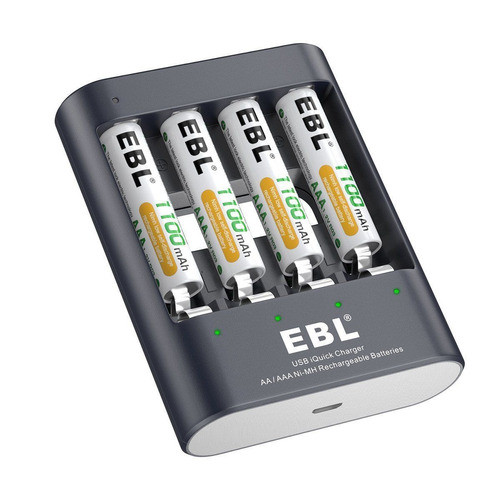 4pack Ebl Aa 2300mah Recargables + Iquick Usb Inteligente Ca 1