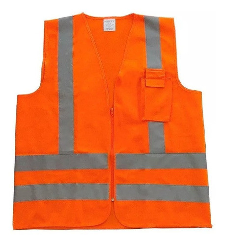 Kit C/ 10 Coletes Refletivo Tipo Jaqueta C/ Bolso E Zíper 1