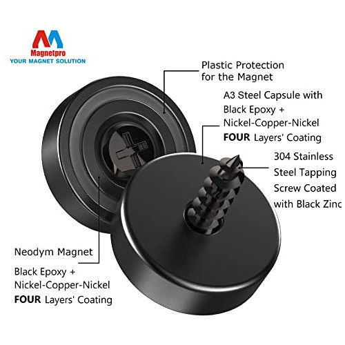 Iman De Neodimio De 20mm X 7mm Con Agujero 6un 11kg Negros 1