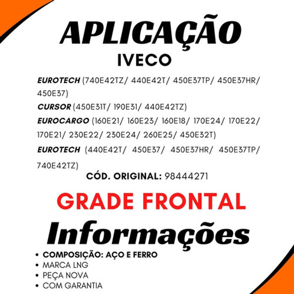 Dobradiça Grade Frontal Iveco 98444271 Frontal 1