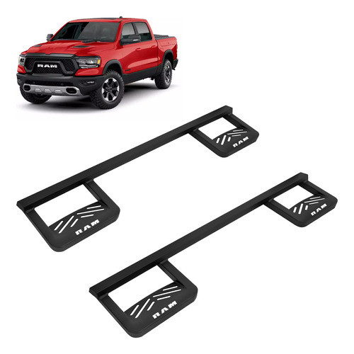 Par Estribo Preto Modelo Axk Tipo Bully Ram 1500 Rebel 2023 0