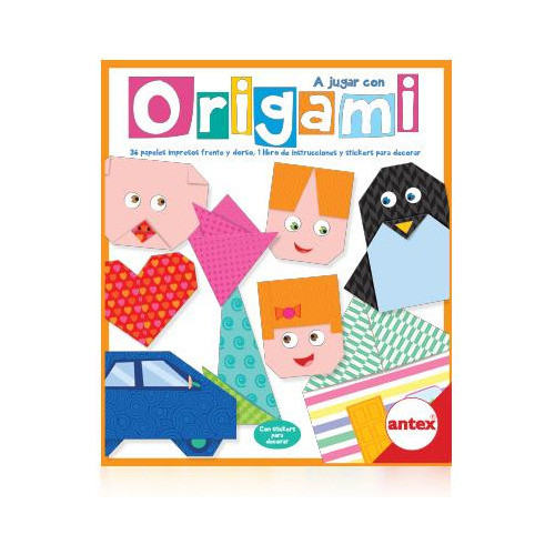 36 Papeles Impresos + Libro + Stickers Origami Antex 0