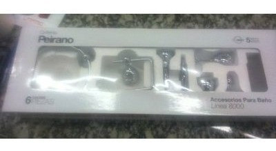 Kit Accesorios Metálicos Peirano Línea 8000 6 Piezas P/baño 0