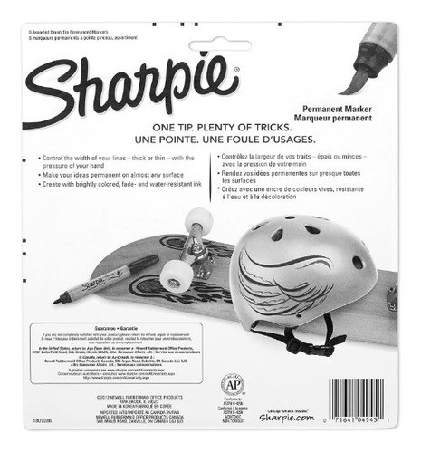 Blister C/8 Marcadores Permanentes Sharpie Brush Tip 1