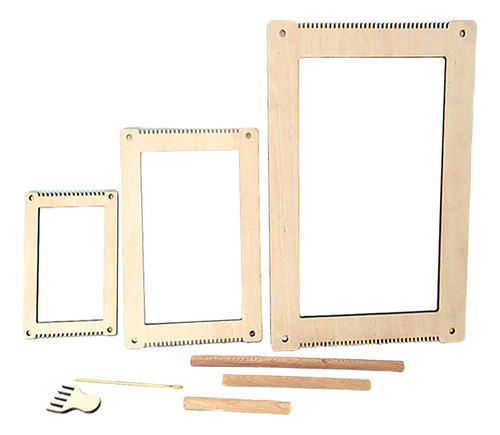 3x Kit De Tear Para Tecelagem De Madeira Com Ferramenta De 1