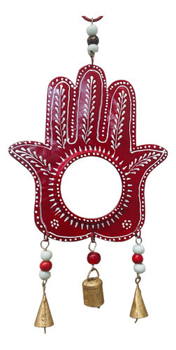 Mano Fatima De Metal De India Móvil Decorativo Hindú Campana 0