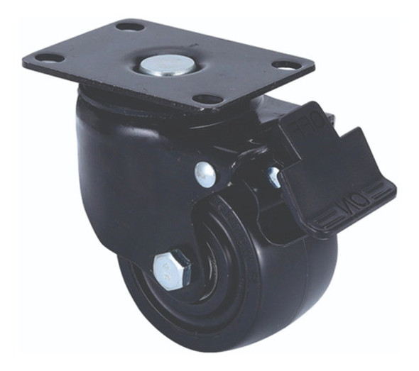 Rueda Base Giratoria Con Freno Reforzada Nylon 75x45mm 250kg 0