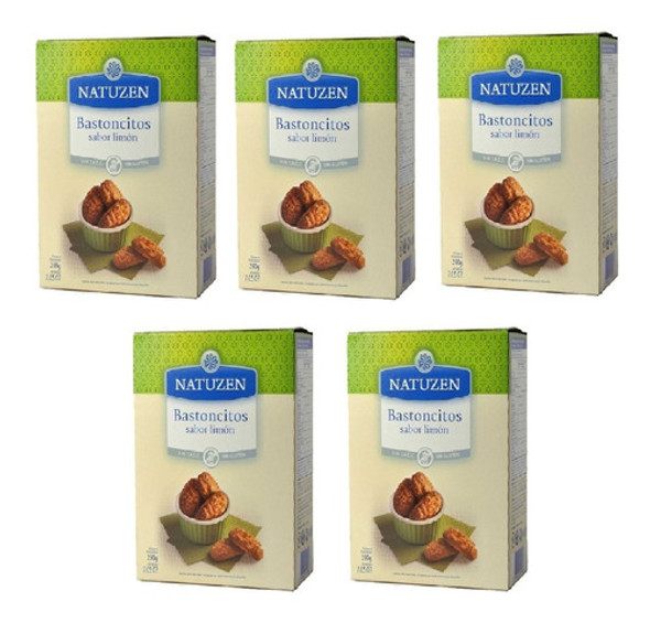 Pack X 5 Galletitas Natuzen Bastoncitos De Limón X 200grs 0