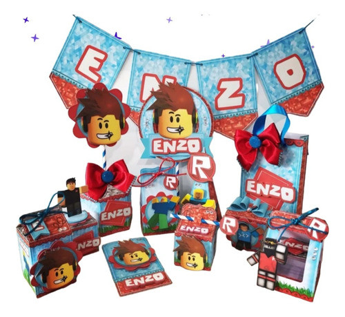 Kit Imprimible Roblox Cajitas Banderines Toppers 0