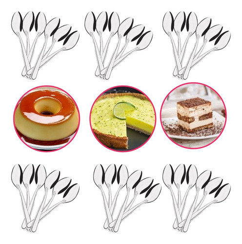 Kit 60 Colheres Pequenas P/ Café Chá Açúcar Sobremesa Inox 0