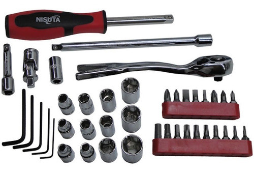 Kit De Herramientas De 42 Piezas Con Tubos Y Puntas De 1/4 0