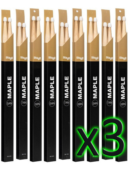 Palillos Stagg Sm5bn Punta Nylon Pack X 3 Cuota 0