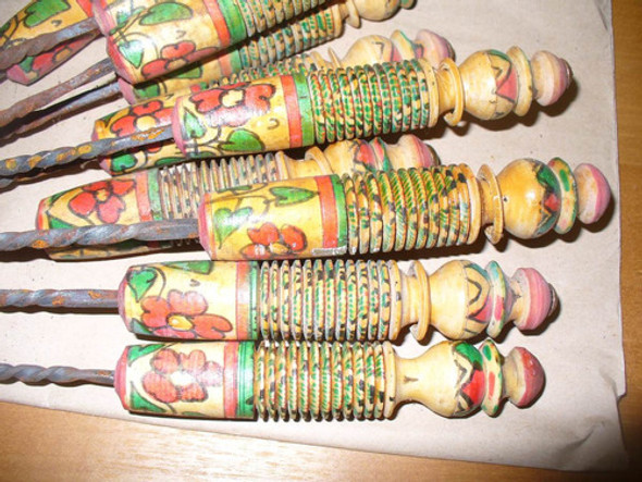 12 Pinches Para Brochette En Hierro Y Madera - Importados 0