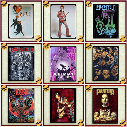 Pack De 3 Posters 30 X 40 Cm De Bandas De Rock A Elección 1