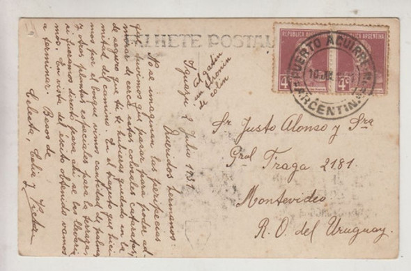 1931 Postal Cursada De Puerto Aguirre Misiones A Montevideo 1