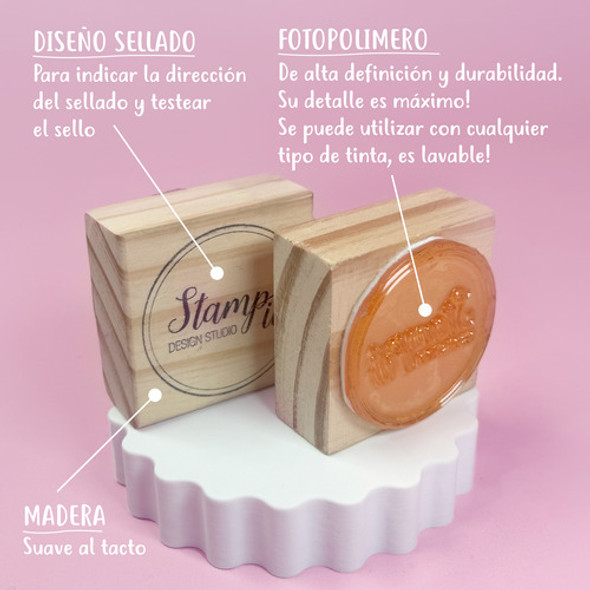 Sello Personalizado Logo 15x7,5 Cm Para Papel Y Tela 1