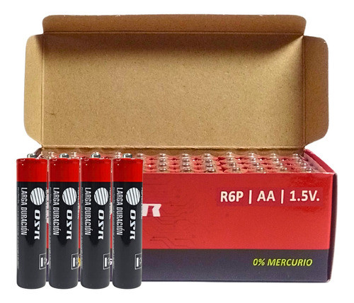 Pilas Aa Cilíndricas 1.5v 1 Caja X60 Unidades Blíster X4u 0