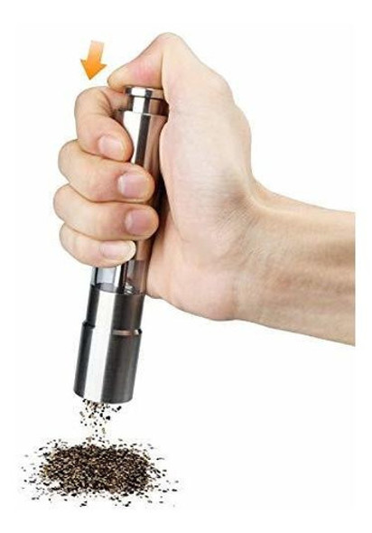 [juego De 2] Molinillo De Sal Y Pimienta Boton De Empuje Pa 1