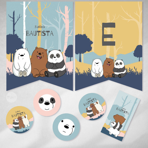 Kit Imprimible Osos Escandalosos - Candy Bar Tukit 1