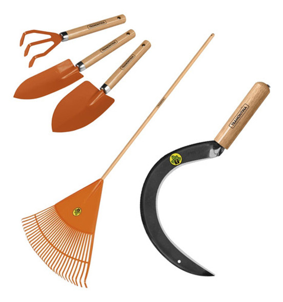 Kit Jardineria Escoba + Hoz + Juego 3 Piezas Tramontina 0