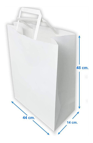 Bolsas Blancas  Premium Con Asas -  44x48x15 Cm - 100 Unid. 1