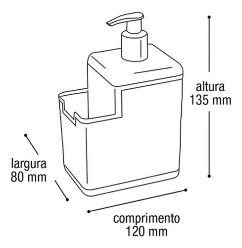 Porta Detergente Esponja Bico Dosador Plastico Dispenser Uni 1
