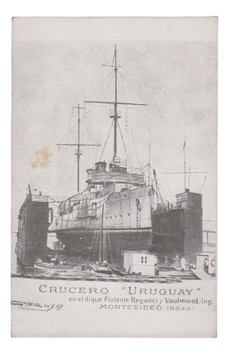 Montevideo Postal Fotografia Caruso Crucero Uruguay Muy Rara 0