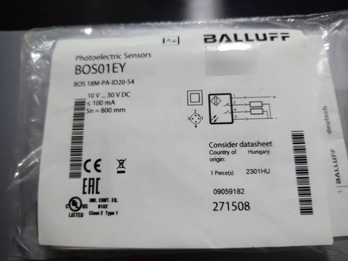 Sensor Ótico Difuso Bos 18m-pa-id20-s4 Bos01ey 1
