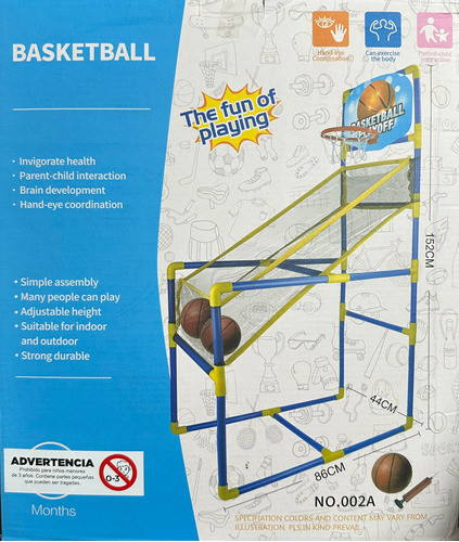 Set De Basketball Kit + 3 Pelota + 1 Inflador Con Red 1