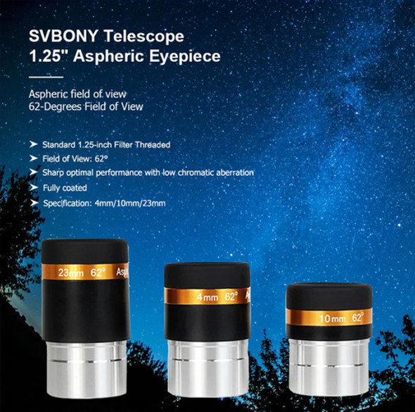 Ocular 1.25 Svbony Asférico Hd De 23mm 62°. Telescopio 1